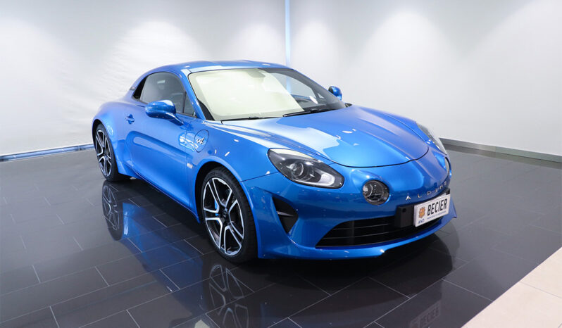 Vista frontal de l'Alpine A110 Premiere Edition blau vehicle d'ocasió