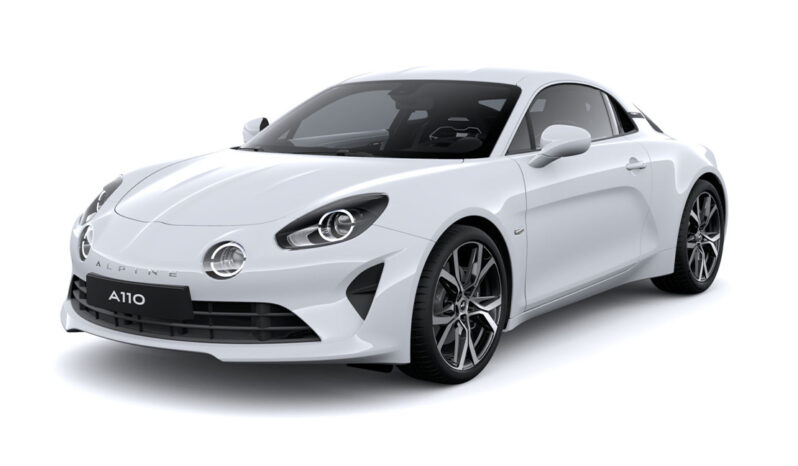 Alpine A110 blanc vista frontal
